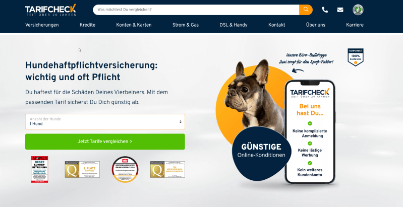 Hundehaftplicht - Schritt-für-Schritt-Anleitung zur Nutzung von Tarifcheck