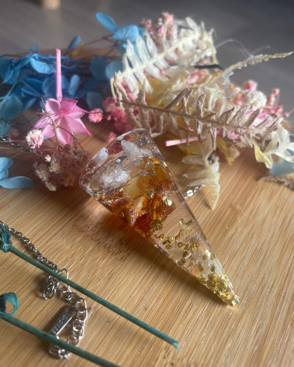 Pendule Ambre et citrine