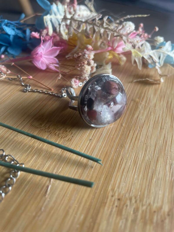 Bagouze rhodosite et quartz rose
