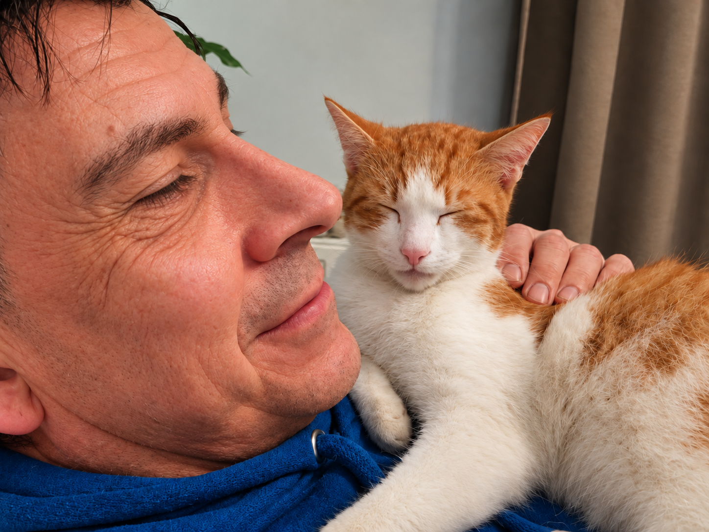 Mark Falconer Atlee geeft de kat healing