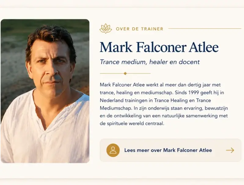 Mark Falconer Atlee, medium, healer en docent bij Nimis Centre of Light