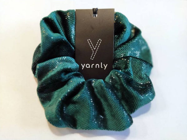 Maak je eigen scrunchie Groen velvet glitter