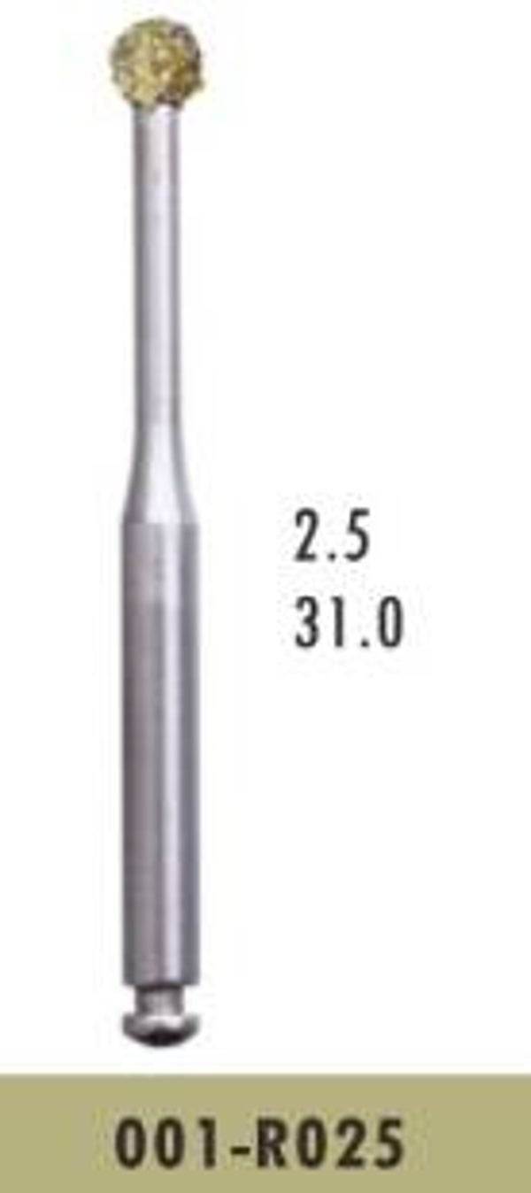 001-R025 Surgical Extra Long Slow Speed Diamond Bur (10 burs)