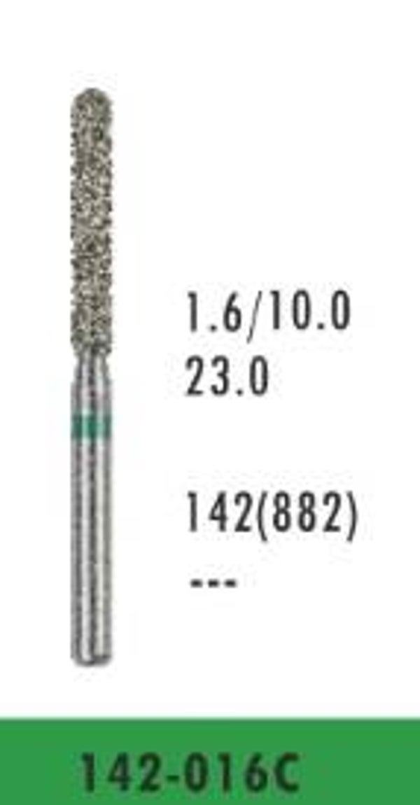 142-016C - Round End Cylinder Diamond Bur (10 burs)