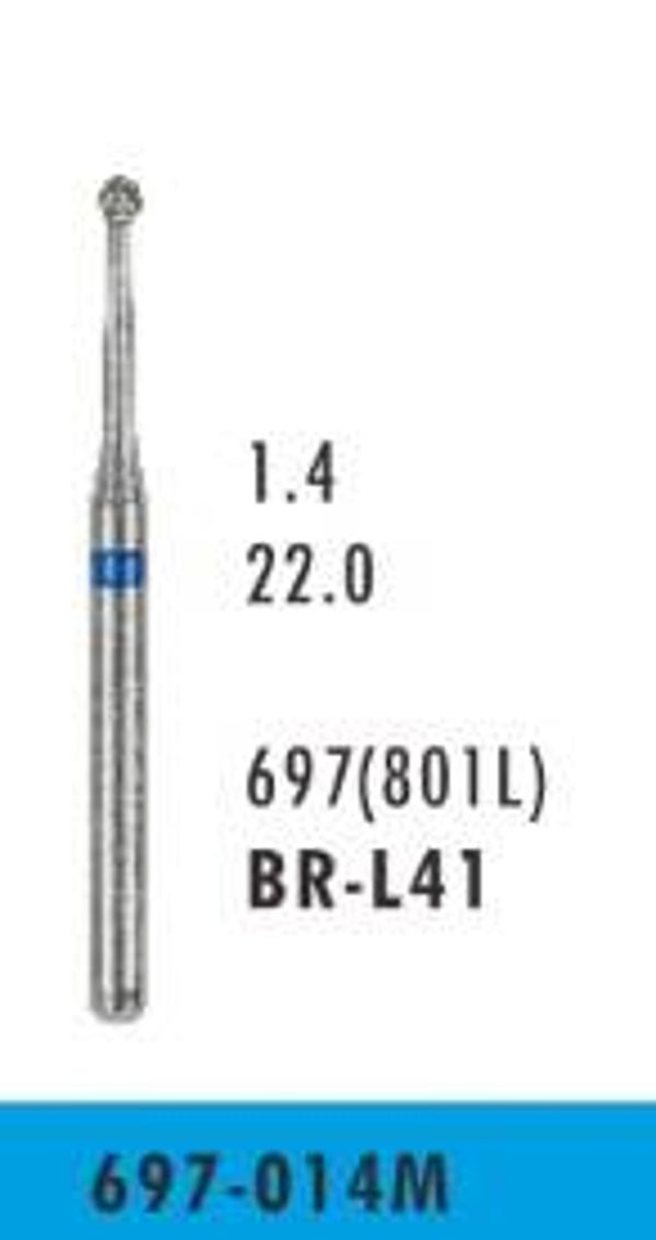 BR-L41 - Ball Round Diamond Bur with Long Neck (10 burs)
