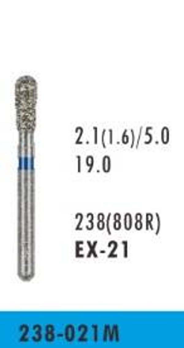 EX-21 Round End Inverted Cone Diamond Bur (10 burs)