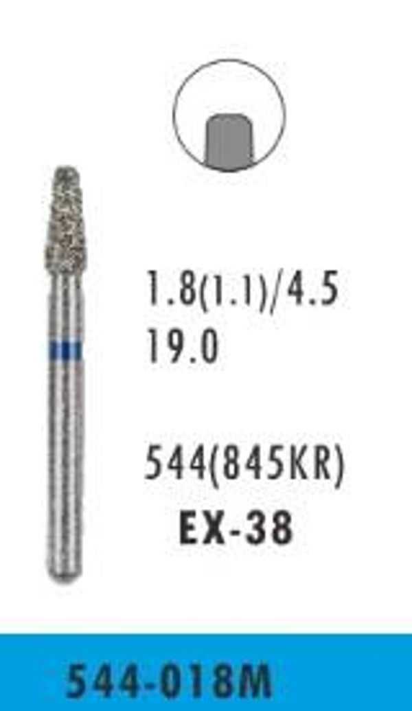 EX-38 Taper Round Edge Diamond Bur (10 burs)