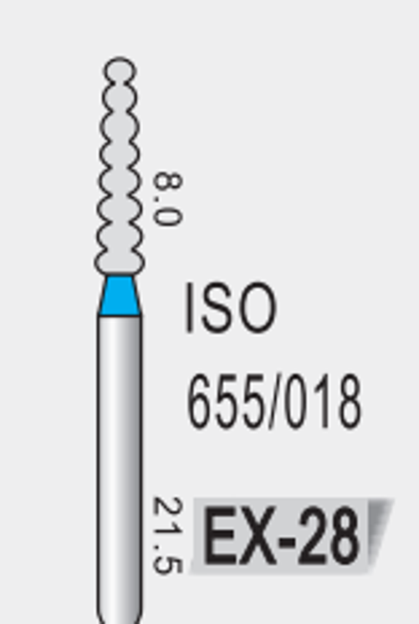 Extra shape standard grit diamond bur - EX-28