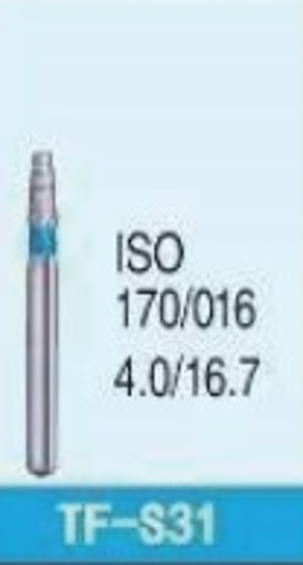Taper flat end standard grit diamond bur - TF-S31