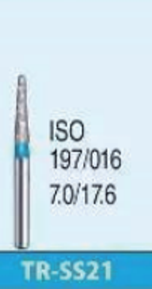 Taper round end standard grit diamond bur - TR-SS21