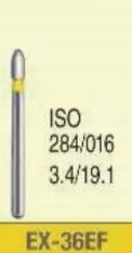 Extra shape extra fine grit diamond bur - EX-36EF