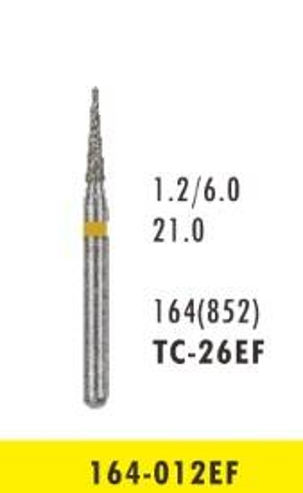 TC-26EF - Pointed Cone Diamond Bur - Extra Fine Grit (10 burs)