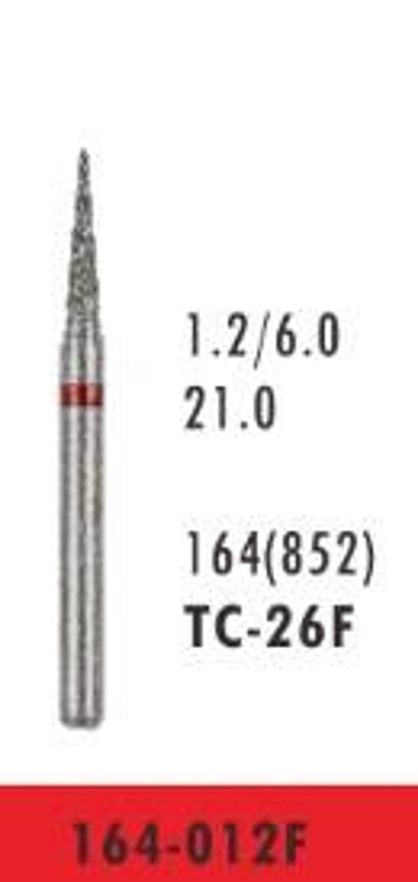 TC-26F - Pointed Cone Diamond Bur - Fine Grit (10 burs)
