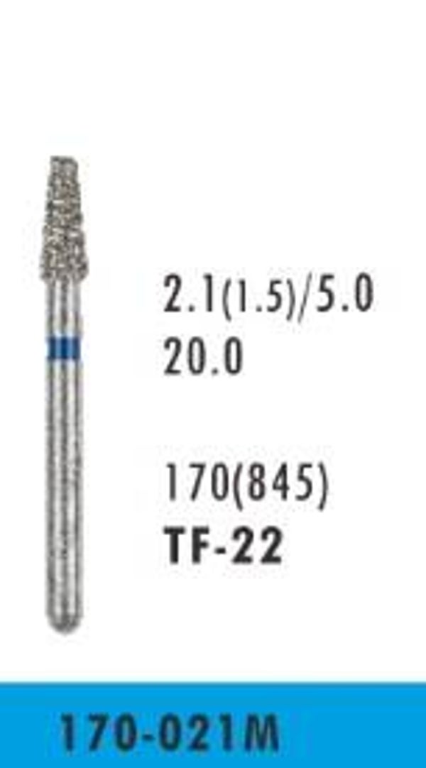 TF-22 - Flat End Cone Diamond Bur (10 burs)