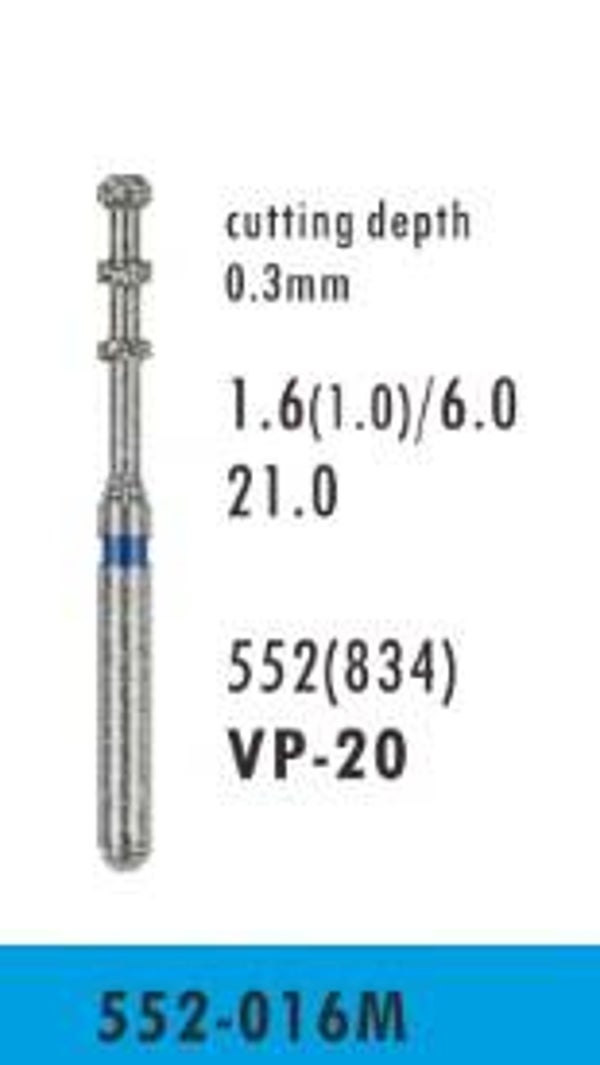 VP-20 - Veneer Prep Tri-Wheel Diamond Bur (10 burs)