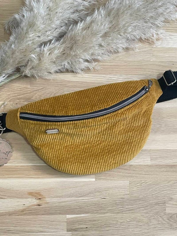 Bauchtasche Cord „Senfgelb“