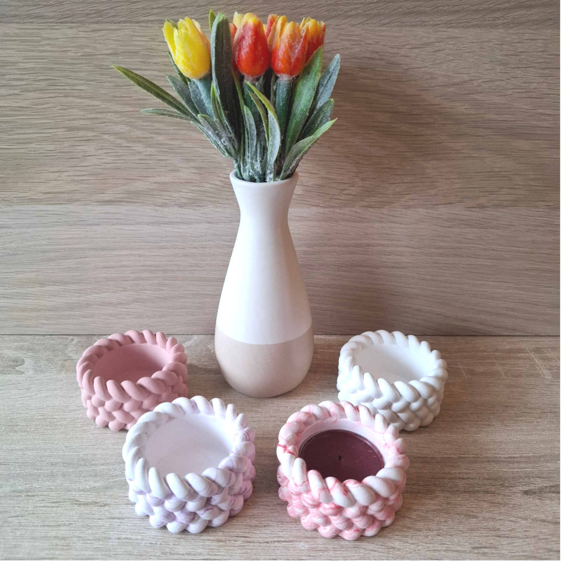 Teelichthalter "Strick"