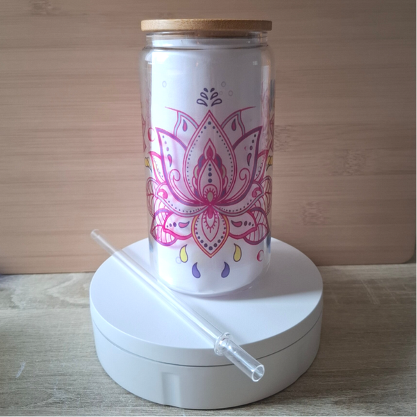 "Lotusblüte" -Trinkglas klar