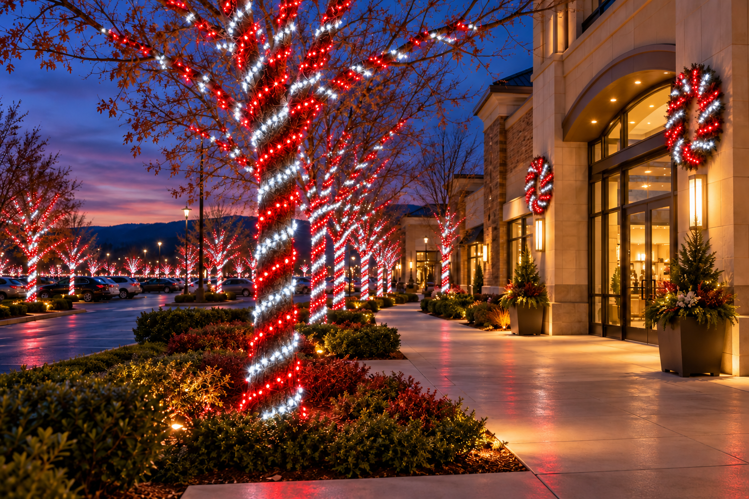 20-tree Candy Cane lighting concept