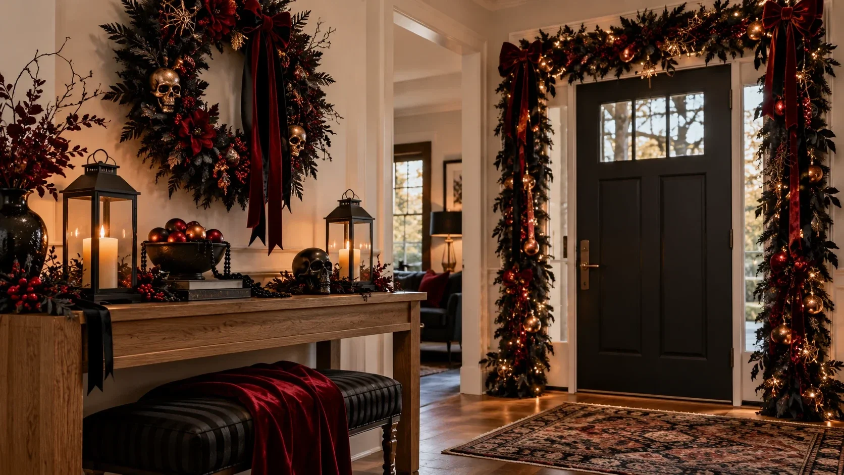 A Statement Entrance — welcome Black Christmas package concept