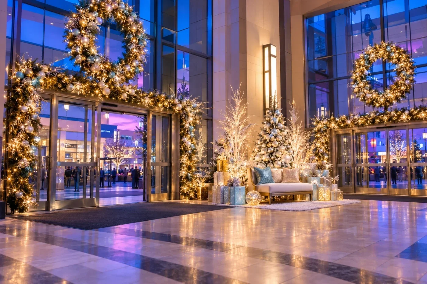 Mall Welcome holiday decorating concept
