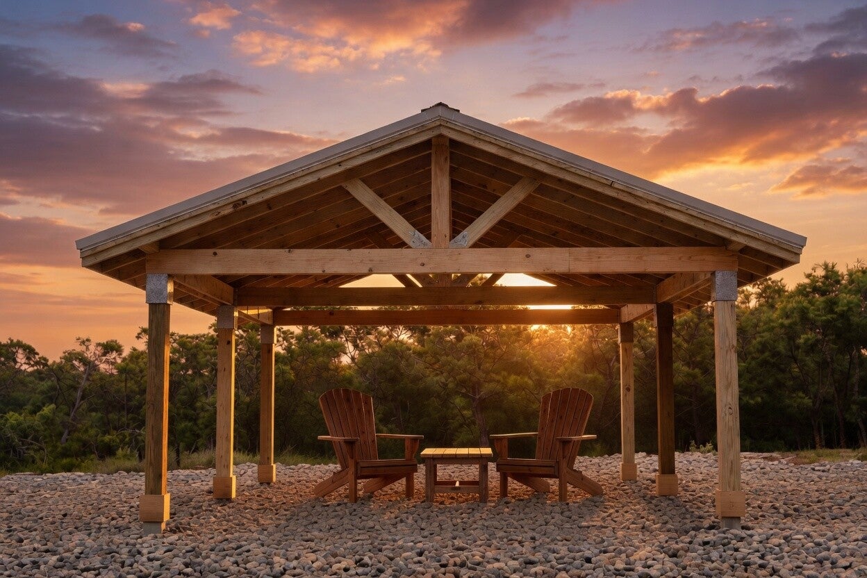 12x16 Steel Edge Metal Roof Pavilion Kit
