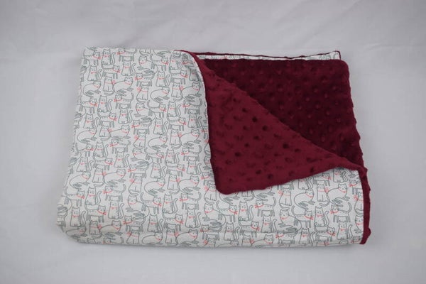 Couverture chats rubans rouges