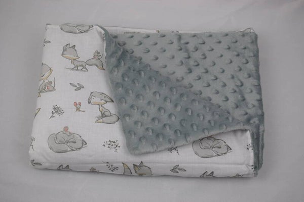 Couverture renards gris