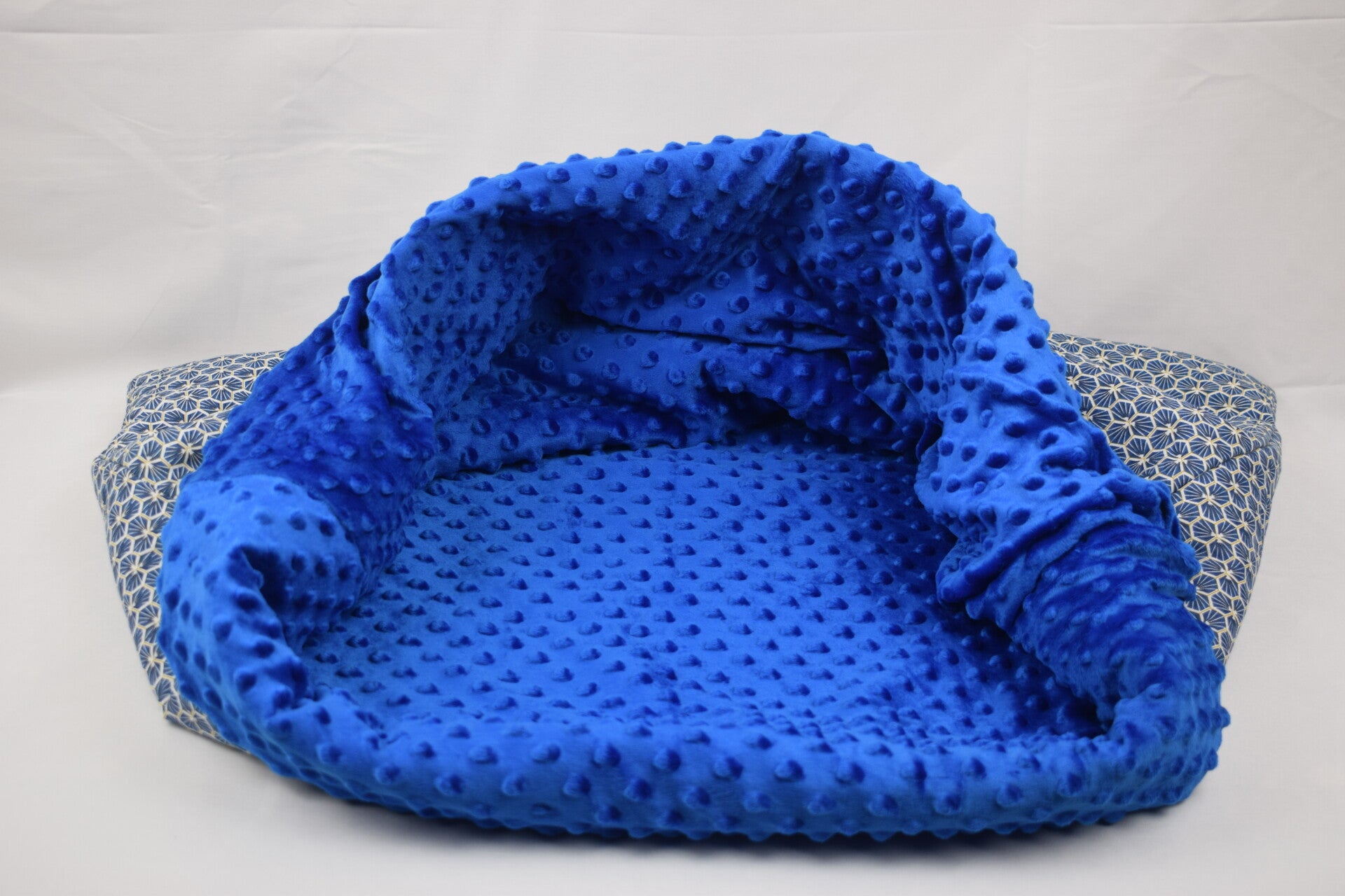 Pochette à poser géométrie bleu
