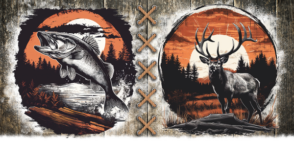 Stitched Fish and Deer