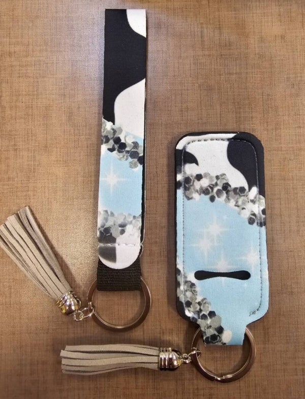 Blue Glitter Cow