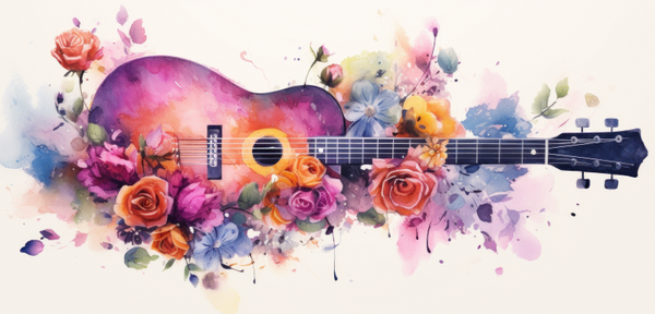 Guitar with floral