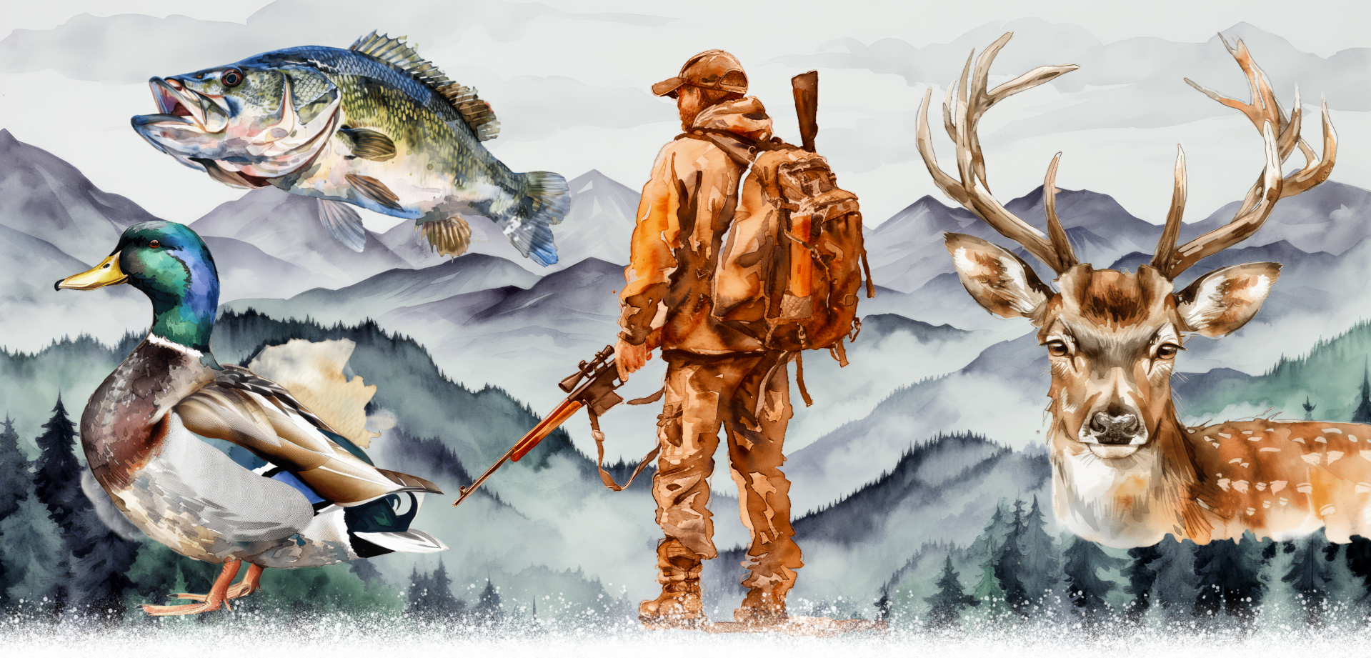 Hunting, duck, fish deer