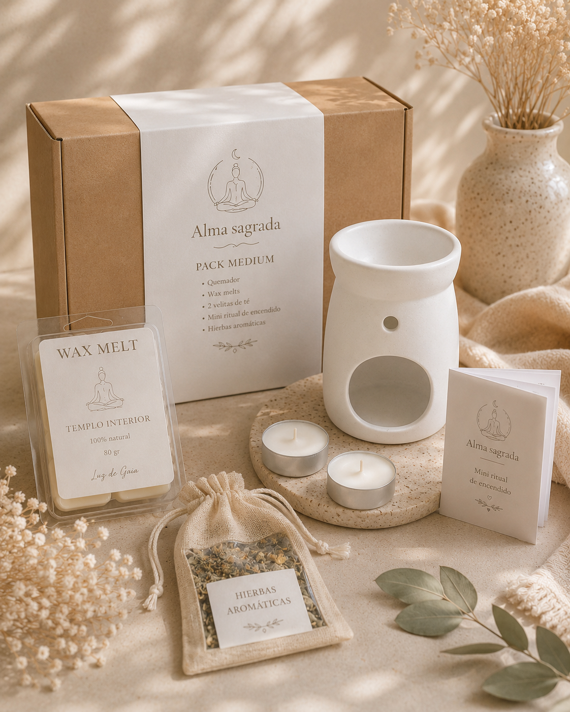 Pack calma de autocuidado y relajación con productos naturales Luz de Gaia