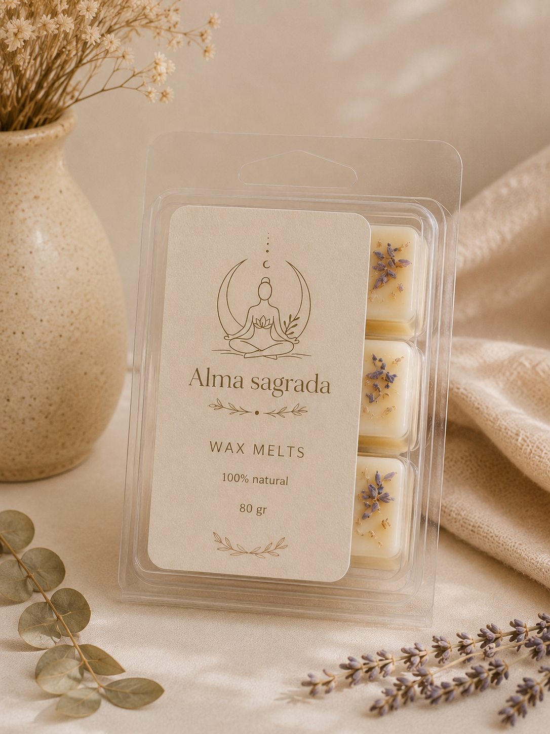 Wax melts naturales Alma Sagrada para rituales de calma y relajación