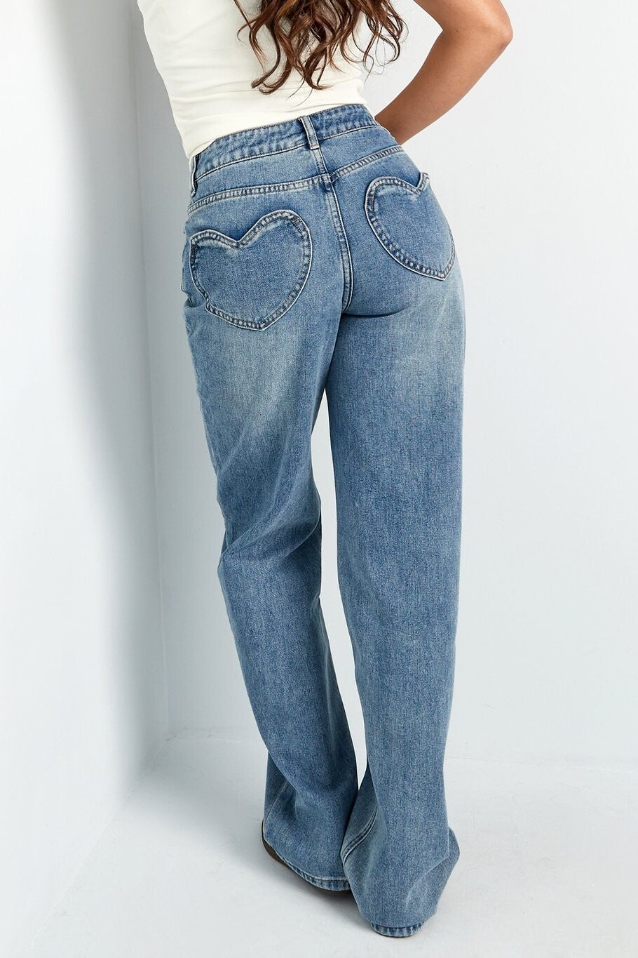 Denim jeans wild heart - blauw