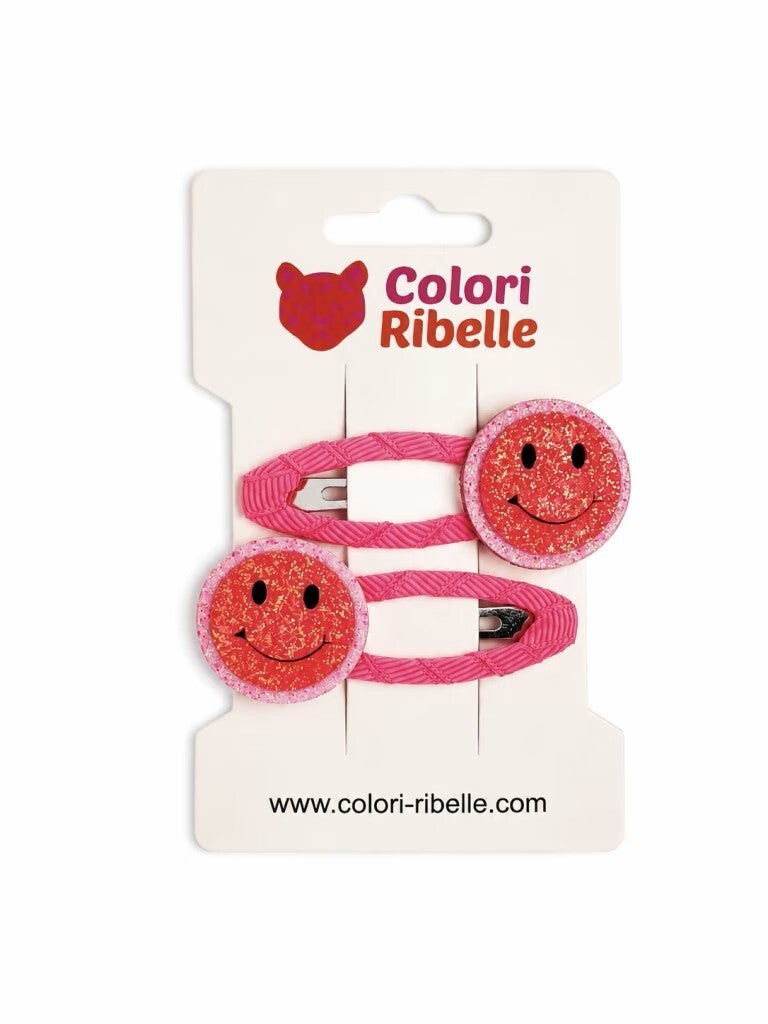 Colori Ribelle: Haarspeldjes smiley neon peach