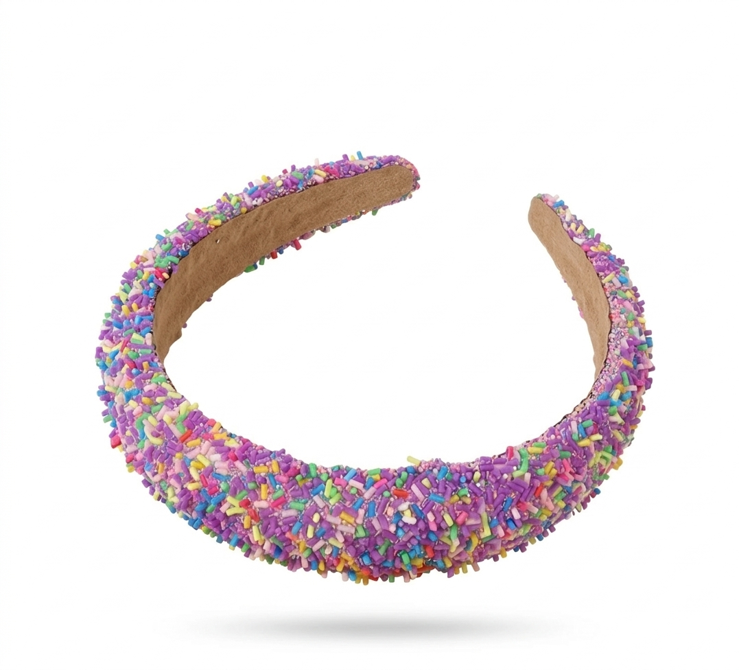 Glitter hagelslag haarband paars