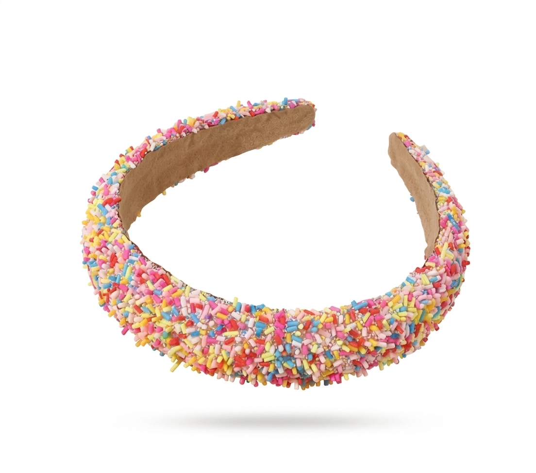 Glitter hagelslag haarband meerkleurig