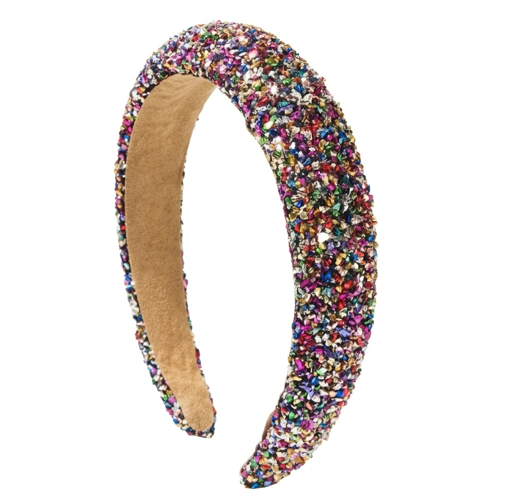 Glitter hagelslag haarband donker