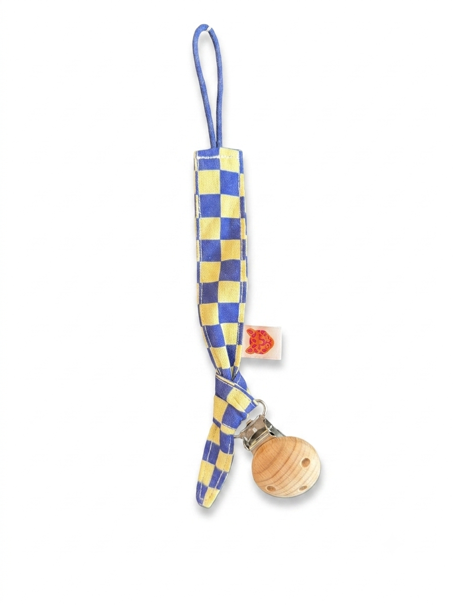 Colori Ribelle: Speenkoord knoop blauw geblokt