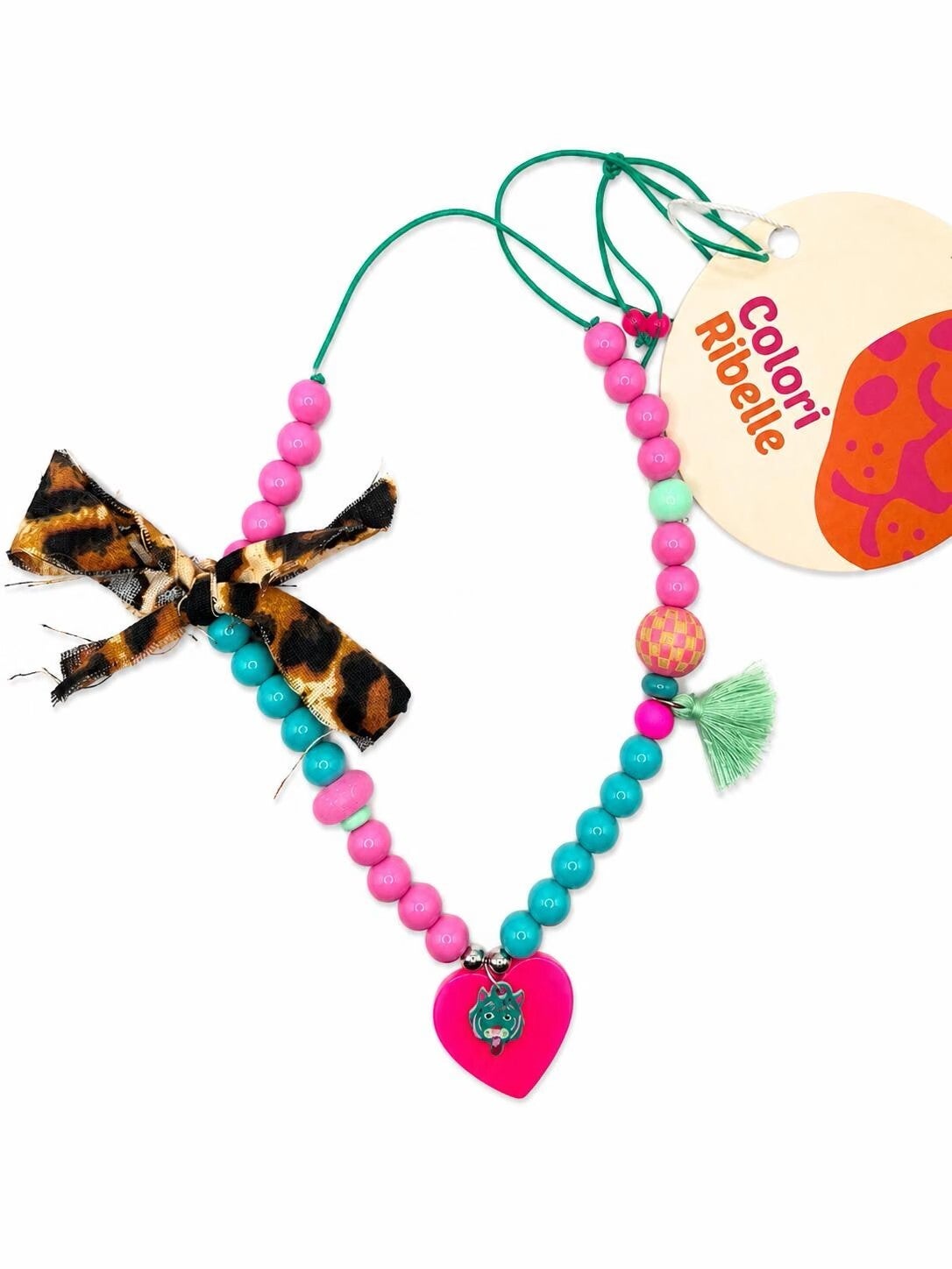 Colori Ribelle: Ketting neon hart pink