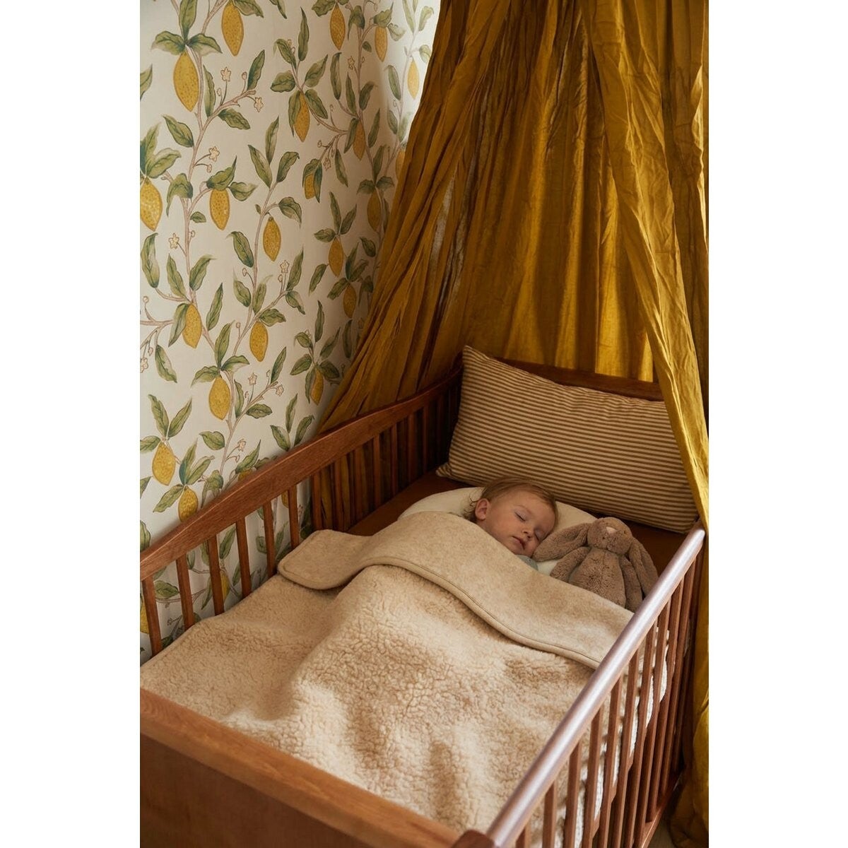 Lille Barn: Wollen ledikantdeken 93x135cm - Merinowol - Amandel