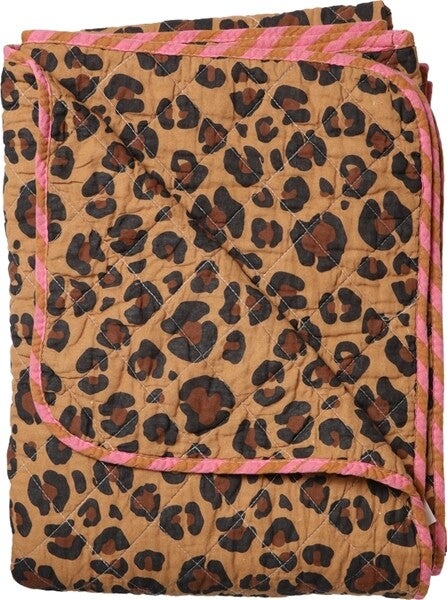 Au Maison: plaid leopard/roze