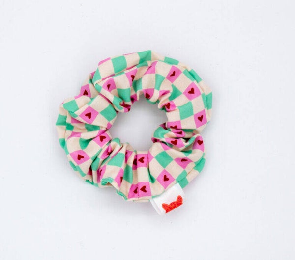 Color Ribelle: Scrunchie green hearts
