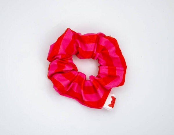 Colori Ribelle: scrunchie rood roze streep