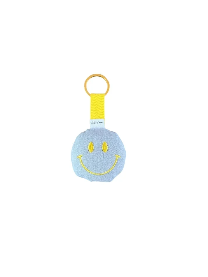 Ruby's corner: Sleutelhanger smiley mousseline ice blauw