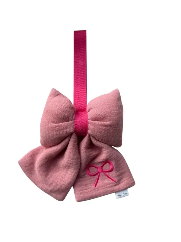Ruby's corner: Speendoek strik mousseline roze
