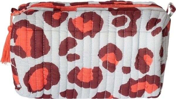 Au Maison: toilettas leopard blauw/oranje