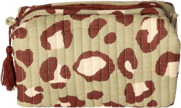 Au Maison: toilettas leopard groen/bruin